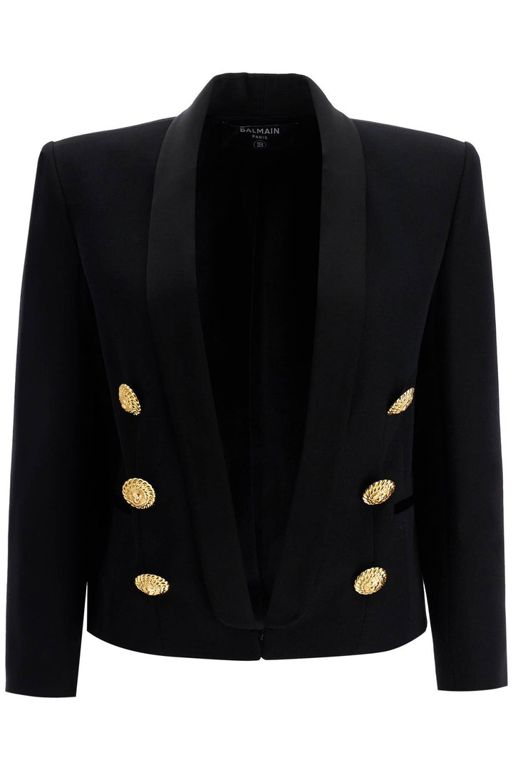 Balmain Replace With Double Quote6 Button Spencer Jacketreplace With Double Quote   Black