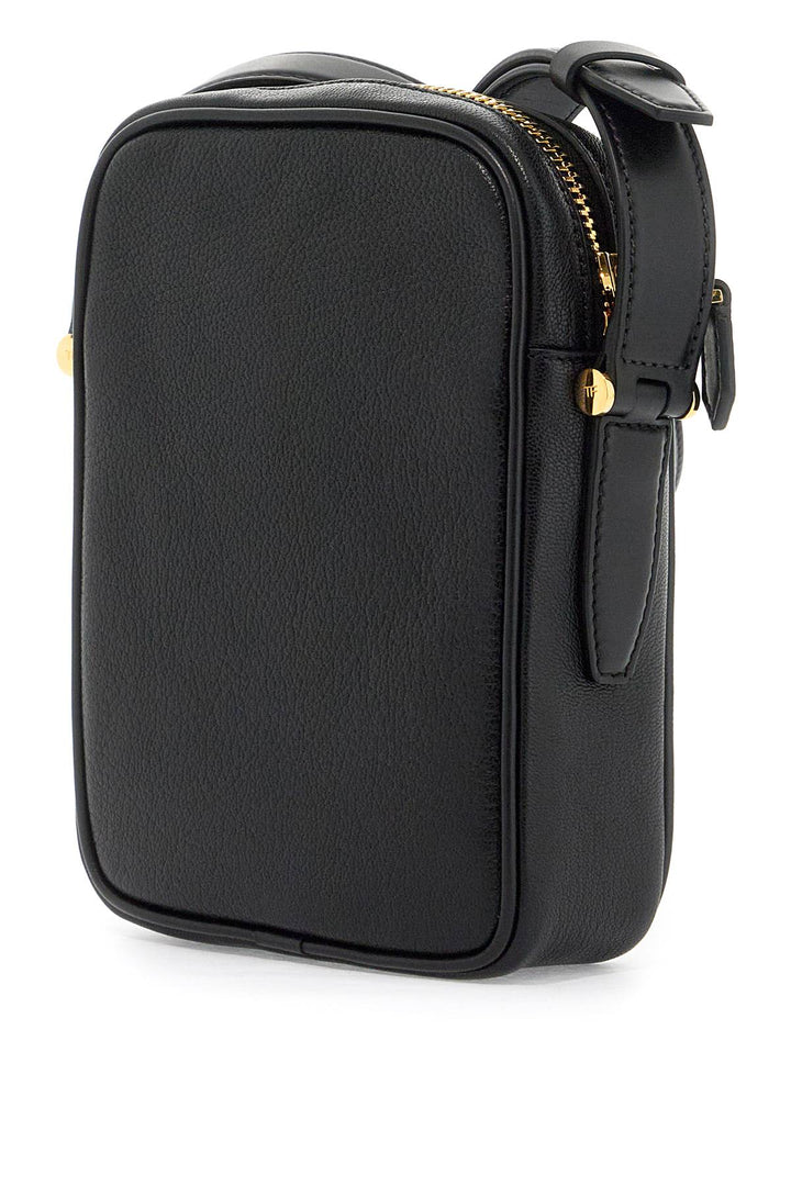 Tom Ford Leather Shoulder Bag With Strap   Black