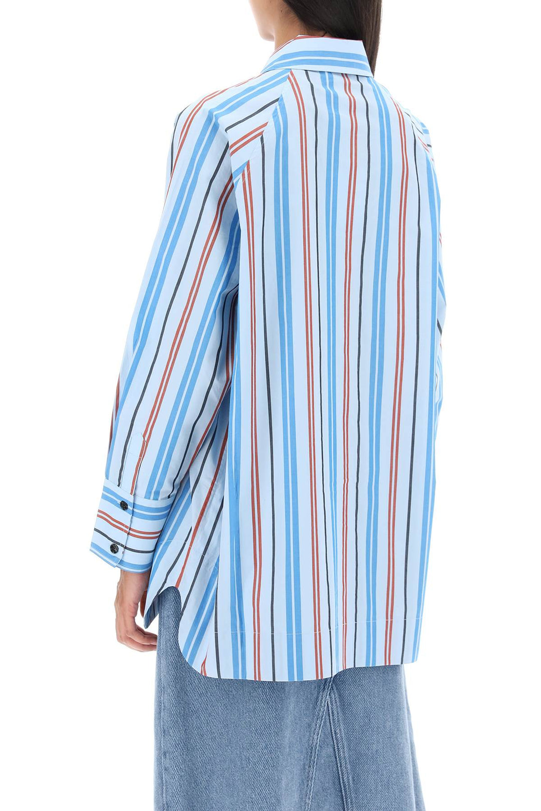 Ganni Oversized Striped Shirt   Celeste