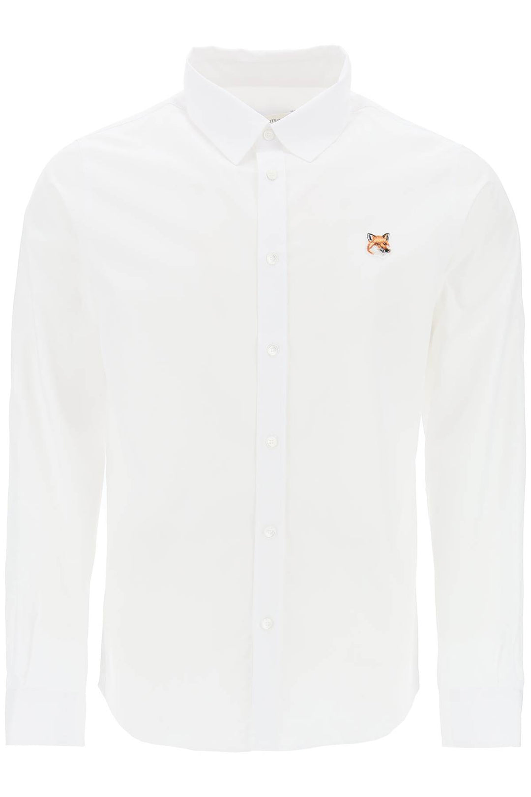 Maison Kitsune Fox Head Poplin Shirt   Bianco