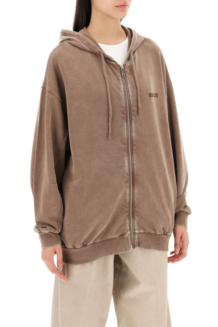 Rotate Embroidered Oversized Sweat   Brown