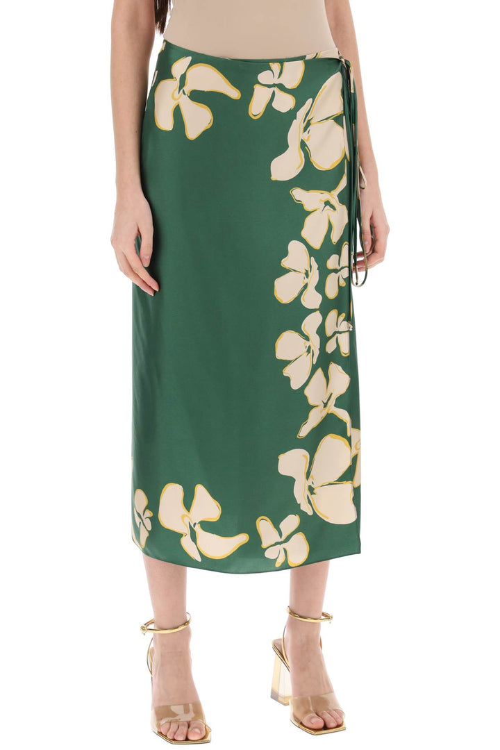 Raquel Diniz 'S Silk Floral Wrap Skirt   Verde