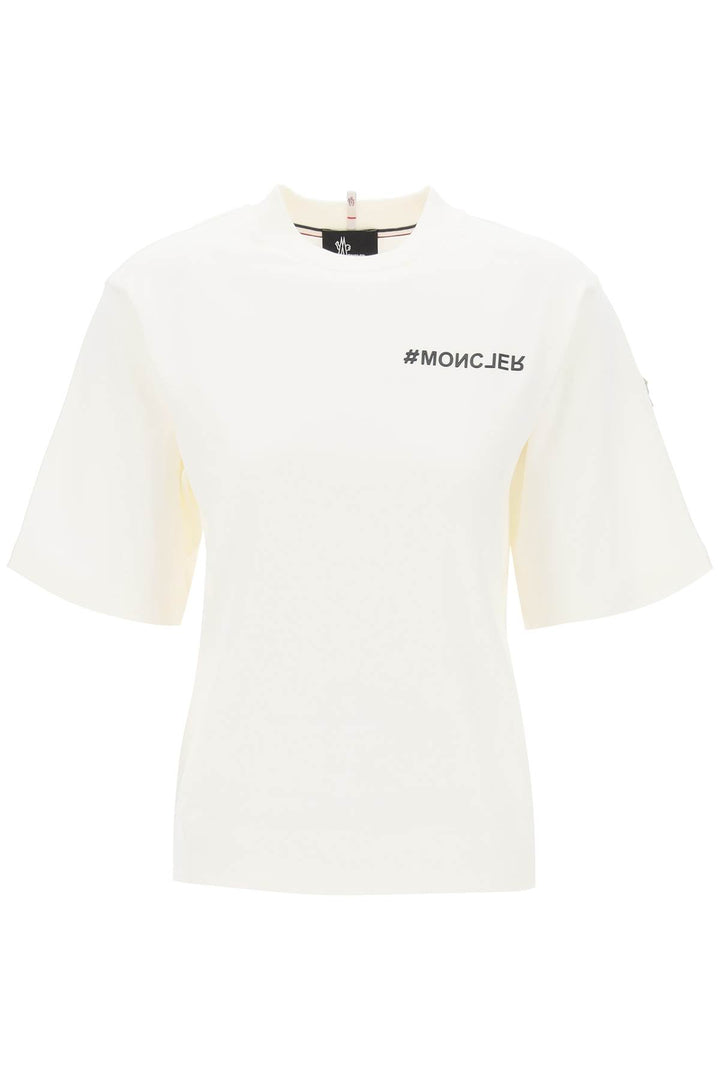 Moncler Grenoble Logo Printed Loose Fitting   Bianco