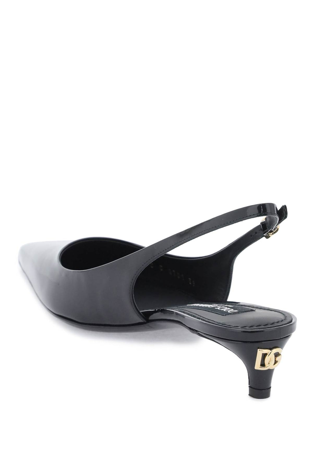 Dolce & Gabbana Patent Leather Slingback Pumps   Black