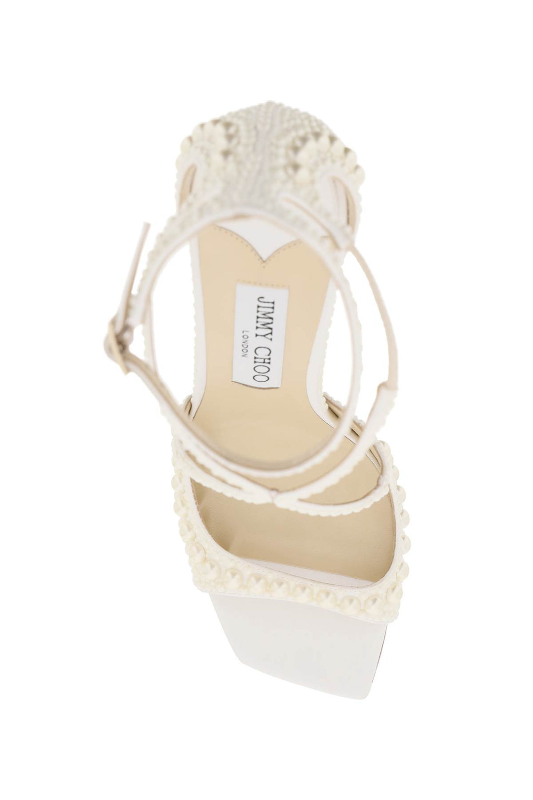 Jimmy Choo Azia 95 Sandals With Pearls   Black