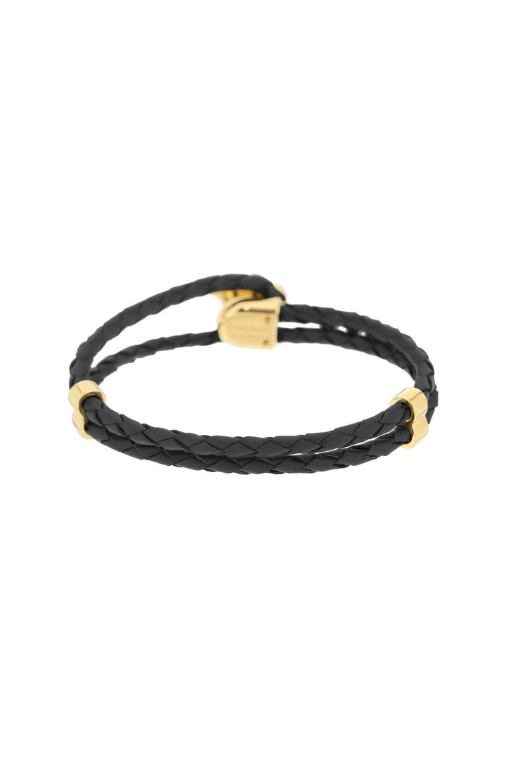 Versace Medusa Leather Bracelet   Black