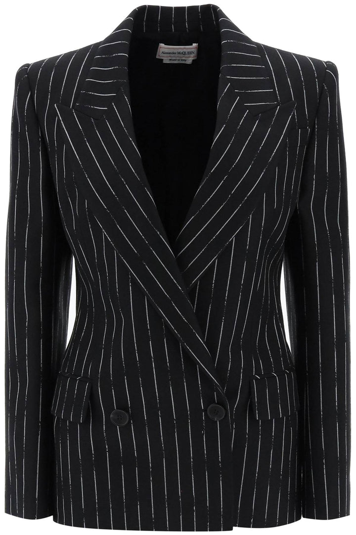 Alexander Mcqueen broken pinstripe jacket