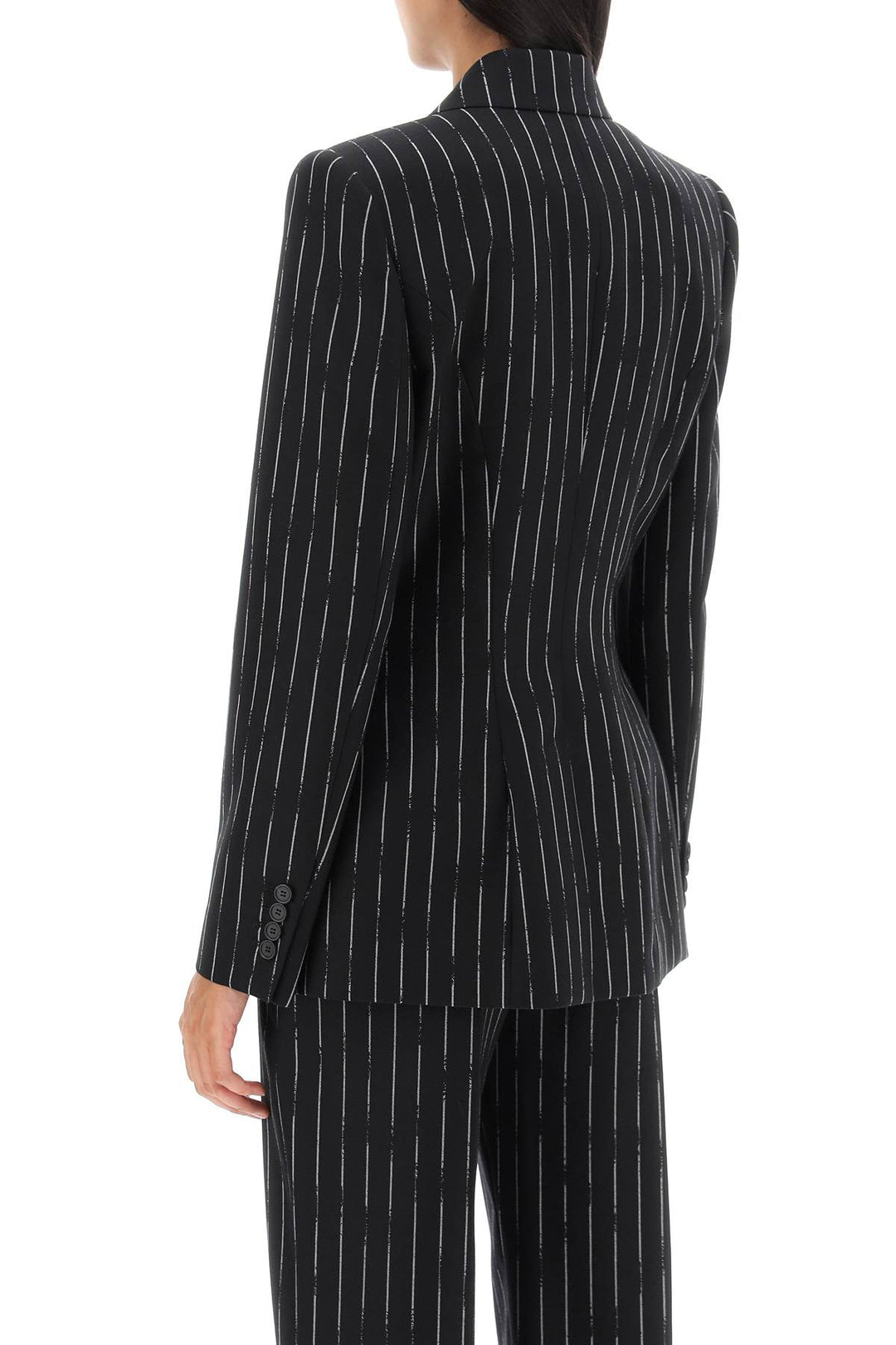 Alexander Mcqueen broken pinstripe jacket