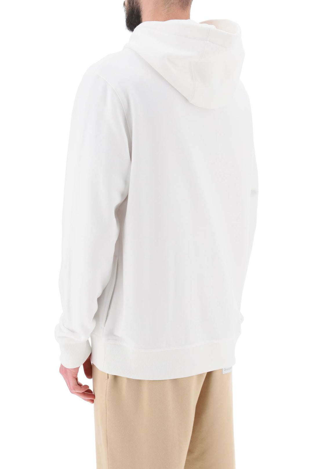 Burberry 'Raynerbridge' Hoodie With Ekd Logo In Terry Cloth   Bianco