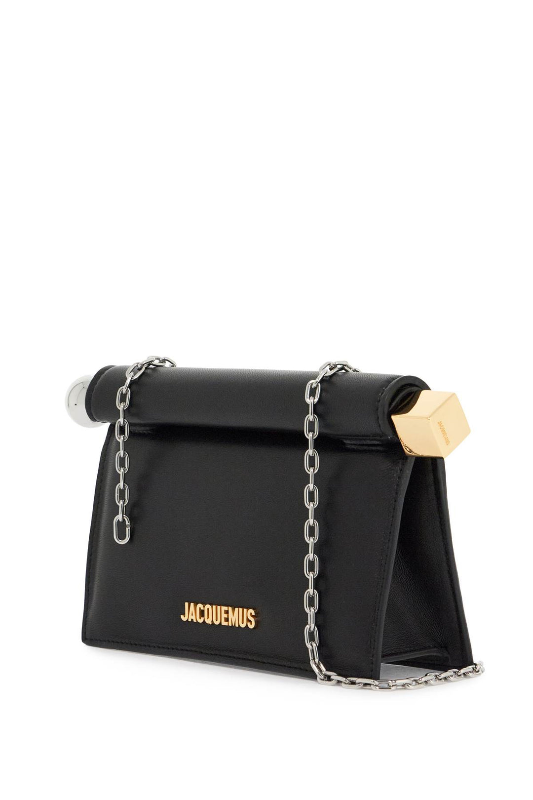 Jacquemus Mini Square Round Clutch Bag   Black