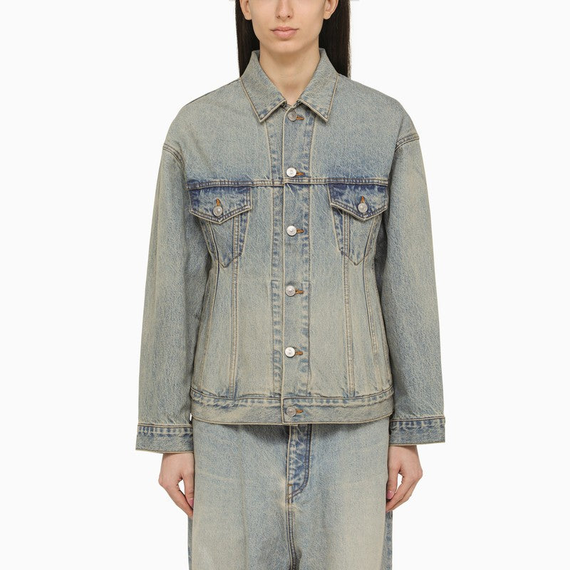 Balenciaga Light blue washed-effect denim jacket – Choosh