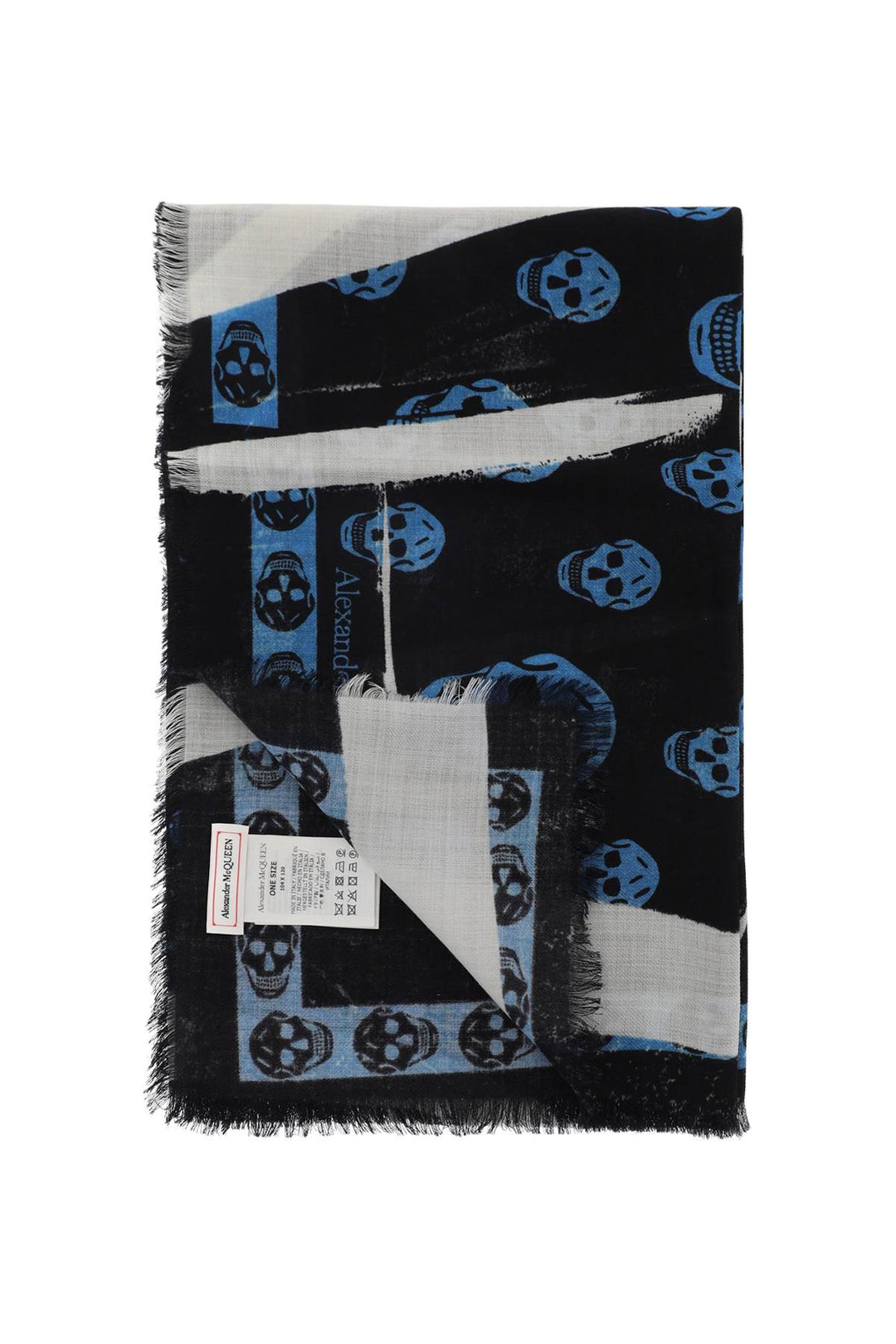 Alexander Mcqueen slashed skull scarf