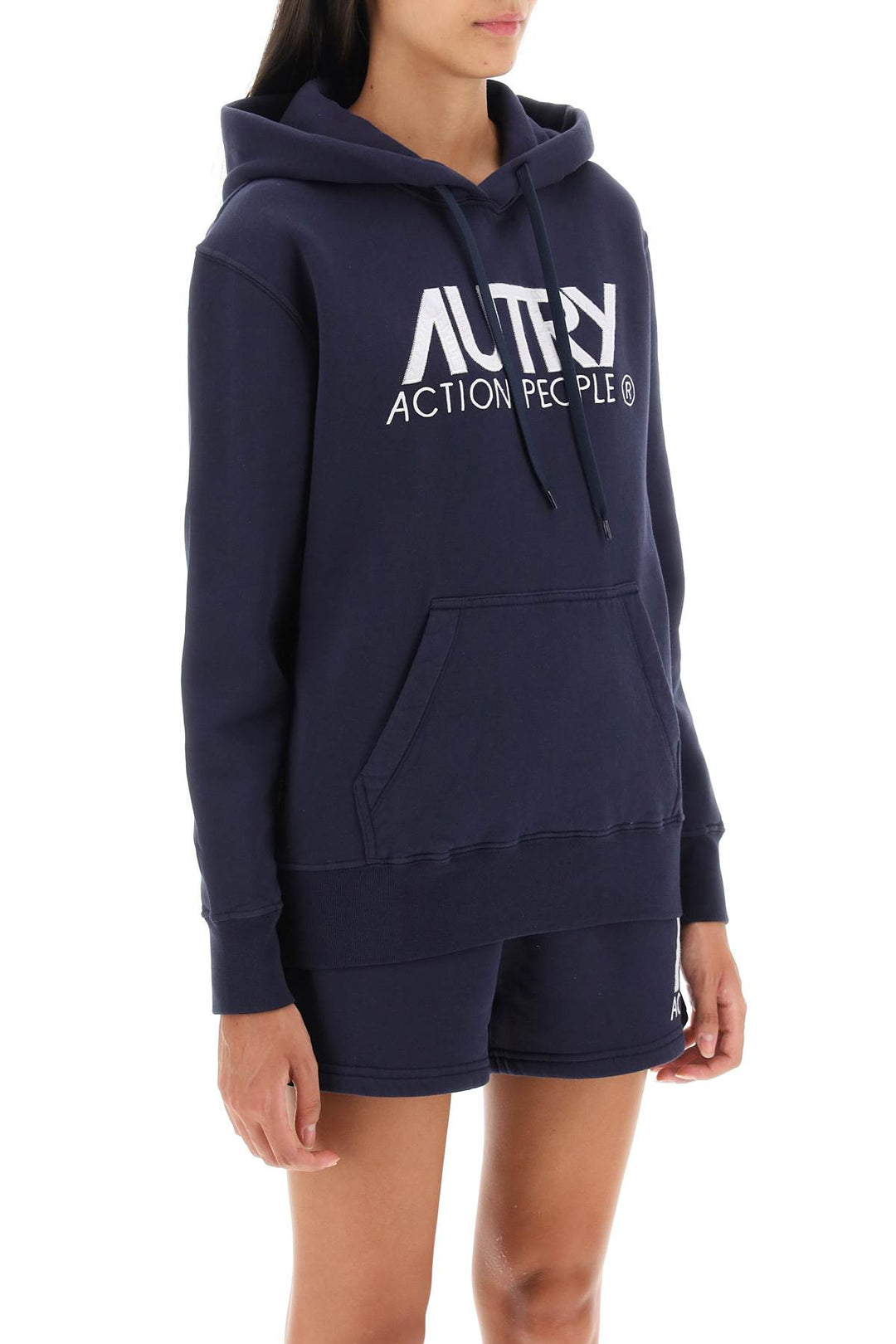 Autry 'Icon' Hoodie With Logo Embroidery   Blu