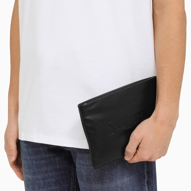 Saint Laurent padded leather clutch bag