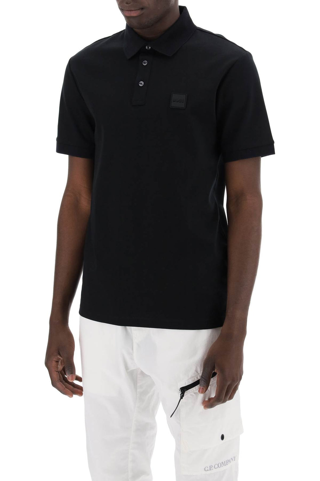 Boss Cotton Jersey Polo Shirt   Nero