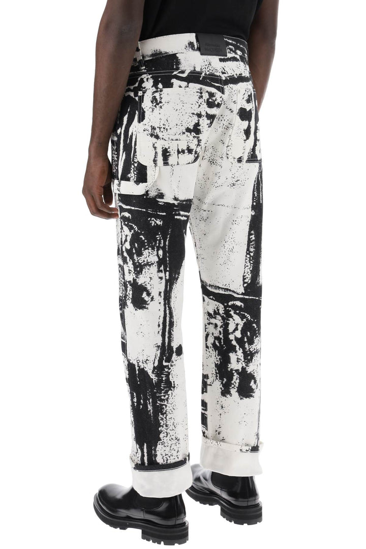 Alexander Mcqueen fold print workwear jeans