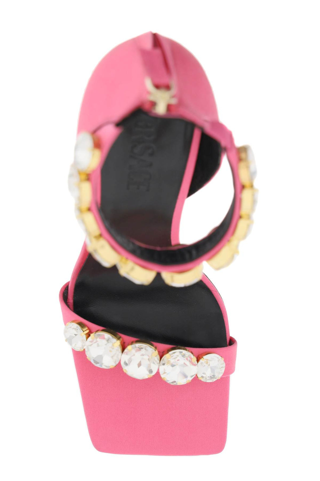 Versace Satin Sandals With Crystals   Rosa