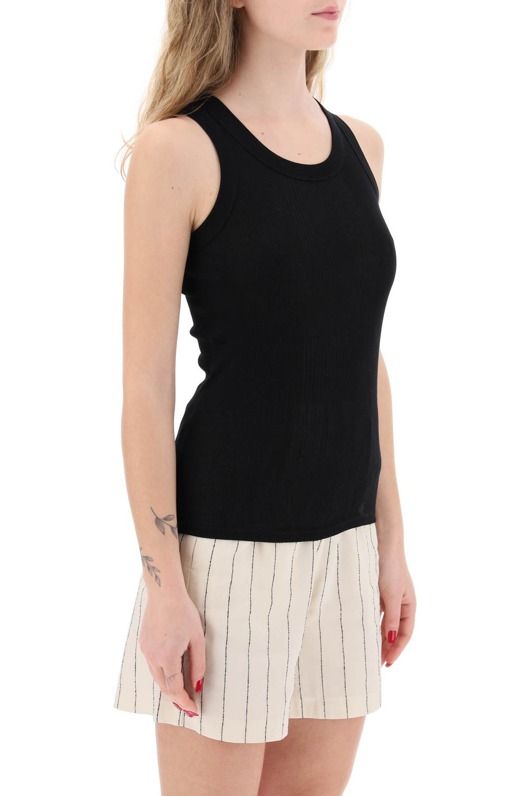 Loulou Studio Replace With Double Quoteorganic Mercerized Cotton Top   Black