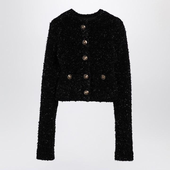 Balenciaga cotton blend tweed cropped cardigan