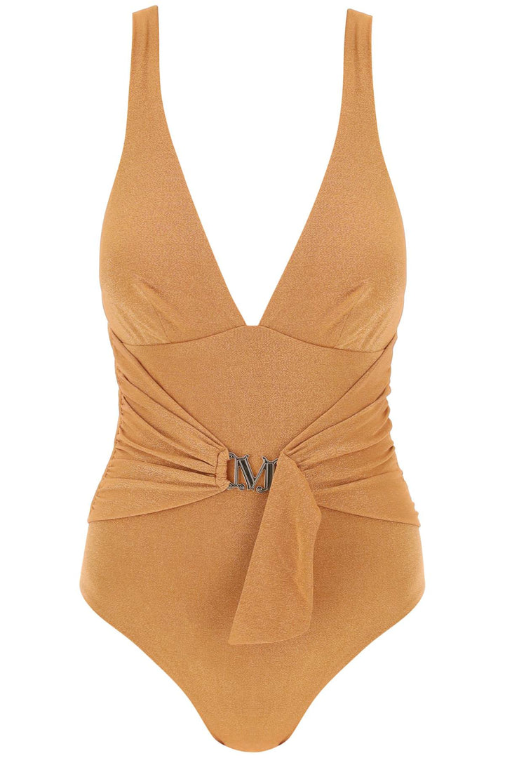 Max Mara Beachwear Replace With Double Quotefull Jersey And Lurex Jumpsuit   Arancio