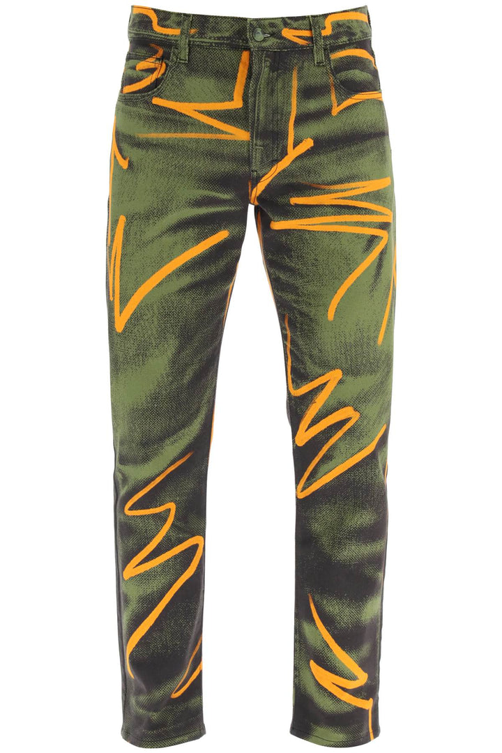 Moschino Shadows & Squiggles Cotton Pants   Verde