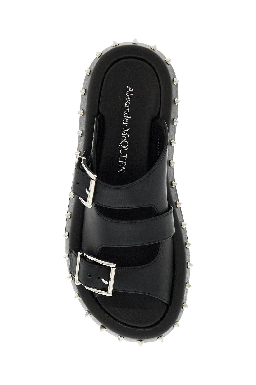 Alexander Mcqueen leather punk slides