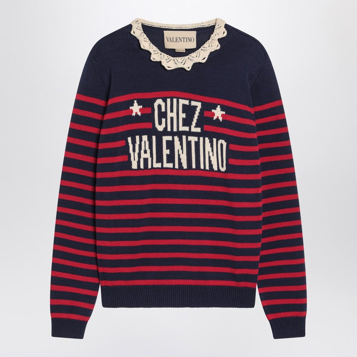 Chez Valentino print sweater