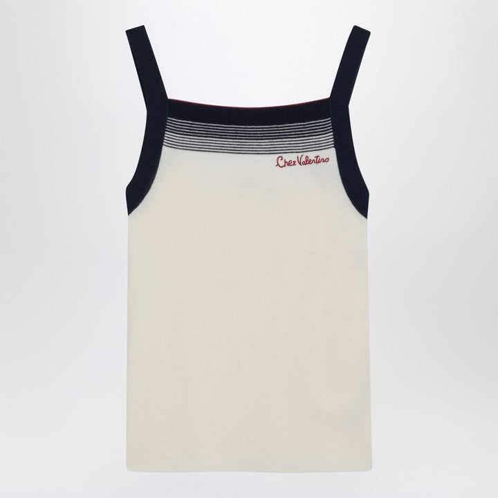 Chez Valentino embroidery tank top