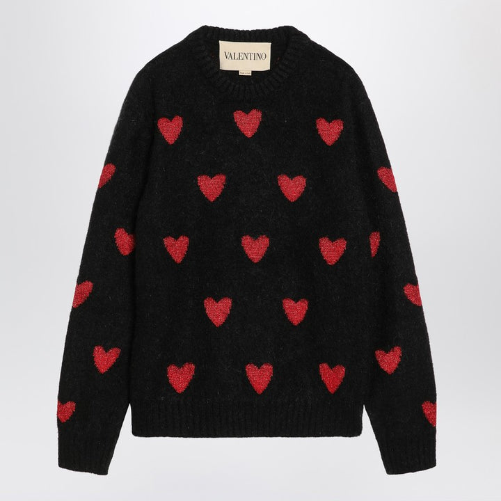Valentino Jacquard heart pattern sweater
