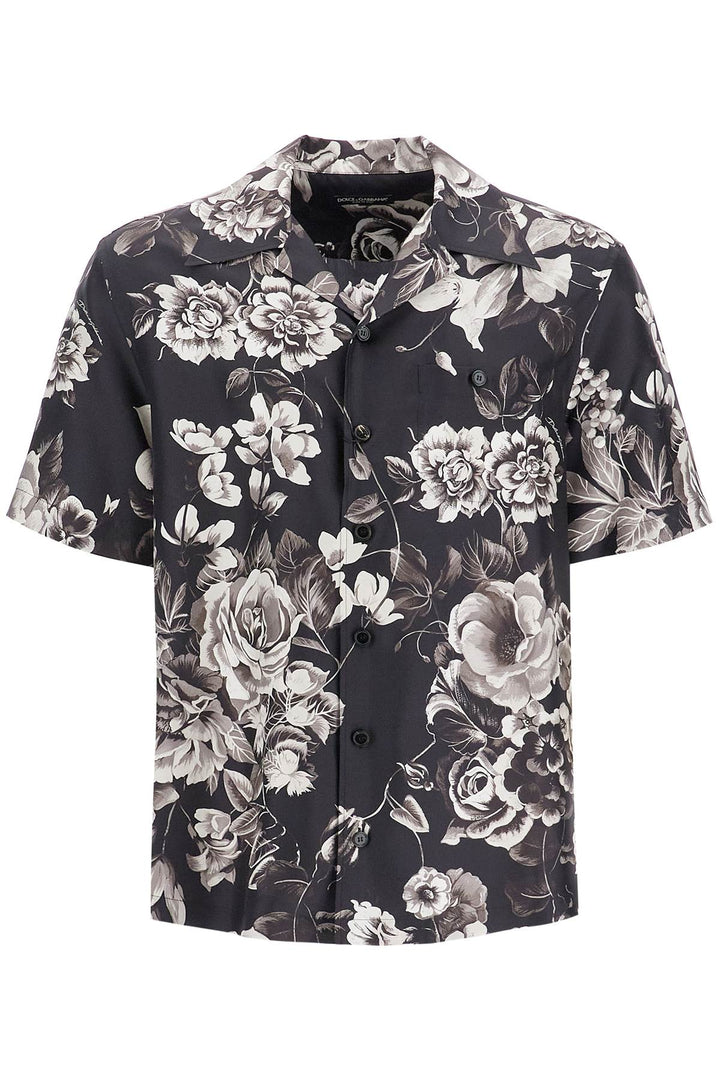 Dolce & Gabbana Hawaii Silk Shirt With Floral Print Set   Black