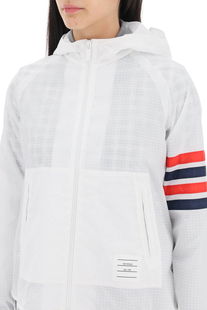 Thom Browne 4 Bar Jacket In Ripstop   White
