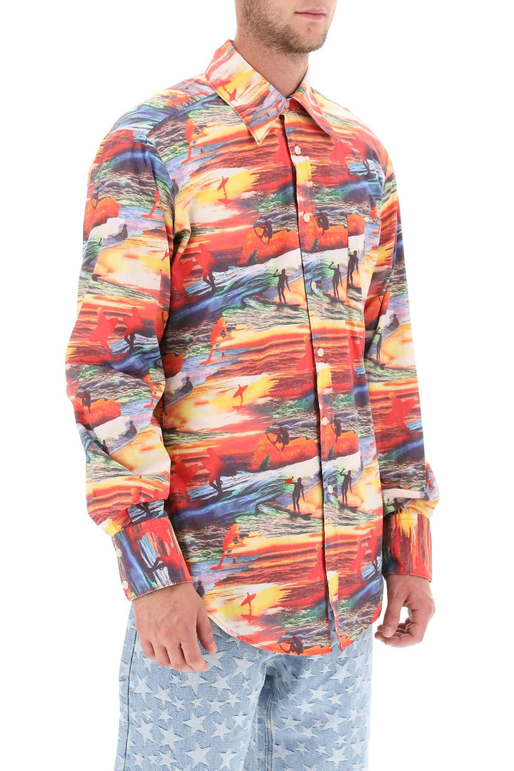 Erl Printed Cotton Shirt   Multicolor