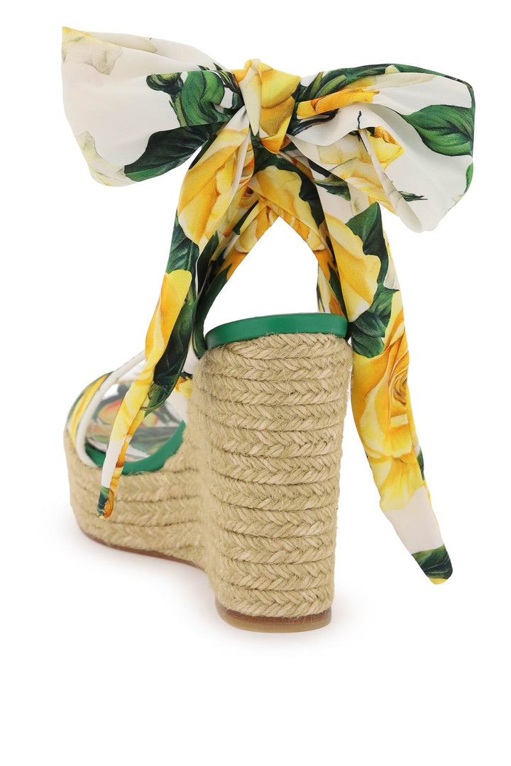 Dolce & Gabbana Lolita Wedge Sandals   Yellow