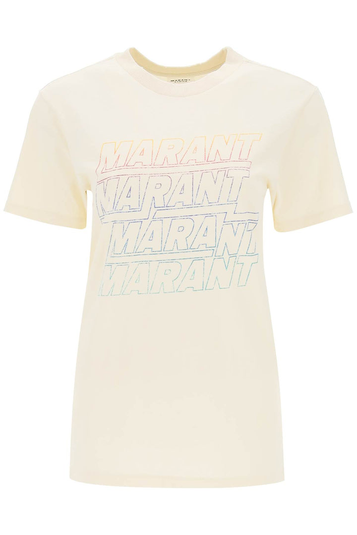 Isabel Marant Etoile Zoeline T Shirt With Logo Print   Yellow