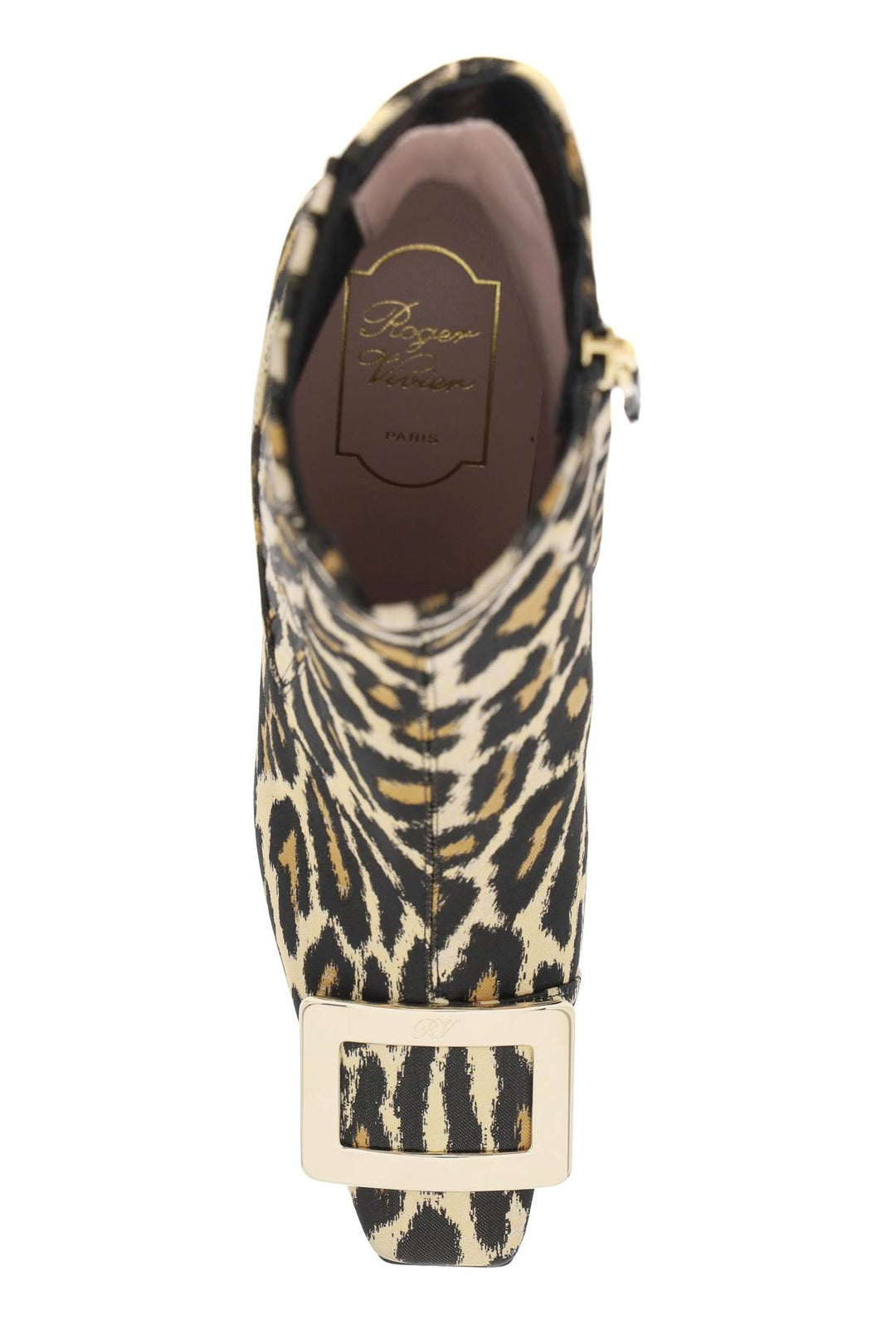 Roger Vivier Leopard Jacquard 'Belle Vivier' Chelsea Boots   Beige