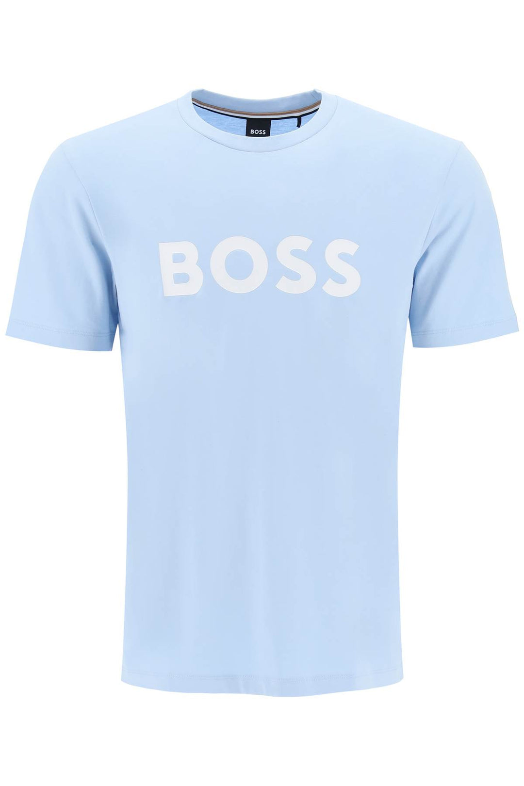 Boss Tiburt 354 Logo Print T Shirt   Light Blue