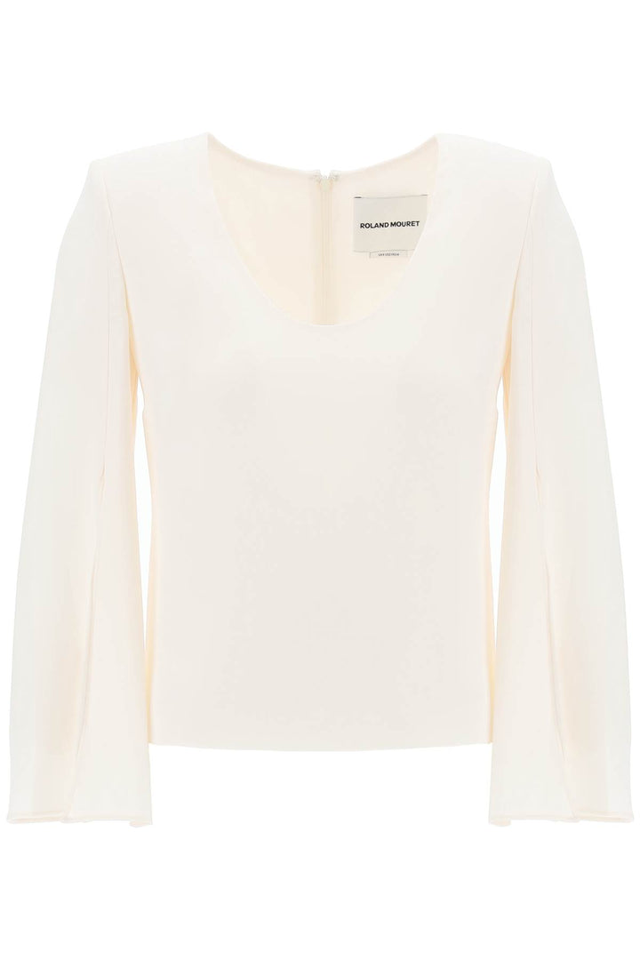 Roland Mouret Cady Top With Flared Sleeve   White