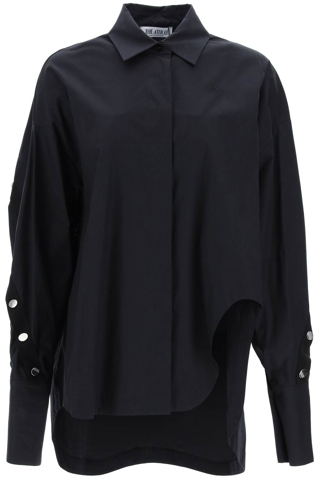 The Attico Shirt With Monogram Snap Buttons   Nero