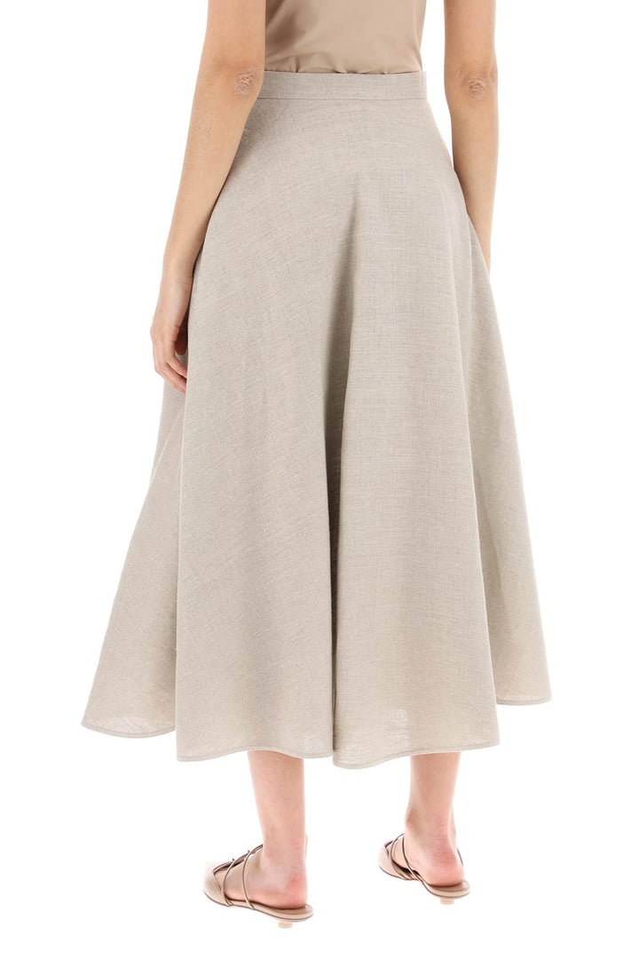Valentino Garavani Linen Canvas Skirt For Women   Neutral