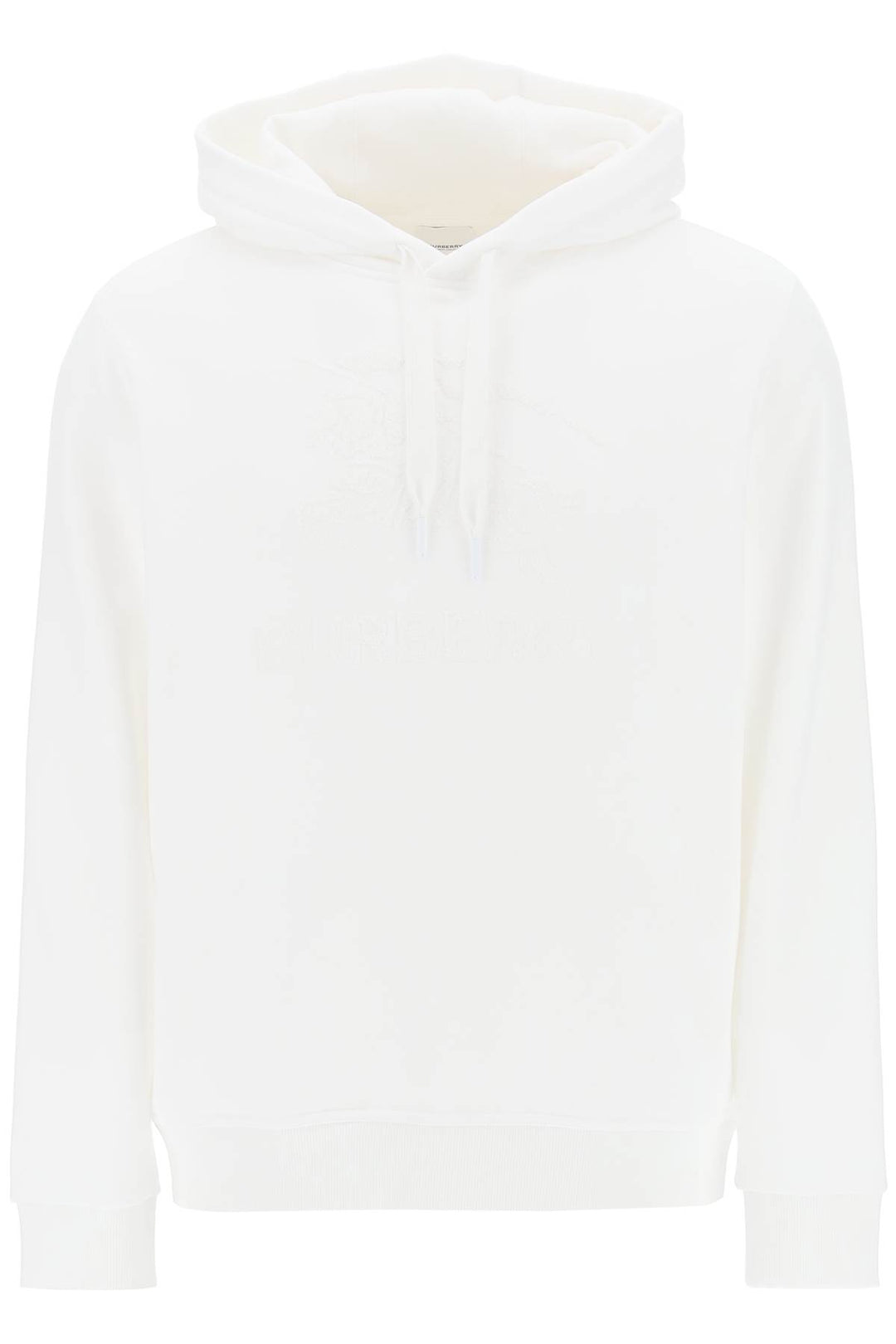 Burberry 'Raynerbridge' Hoodie With Ekd Logo In Terry Cloth   Bianco