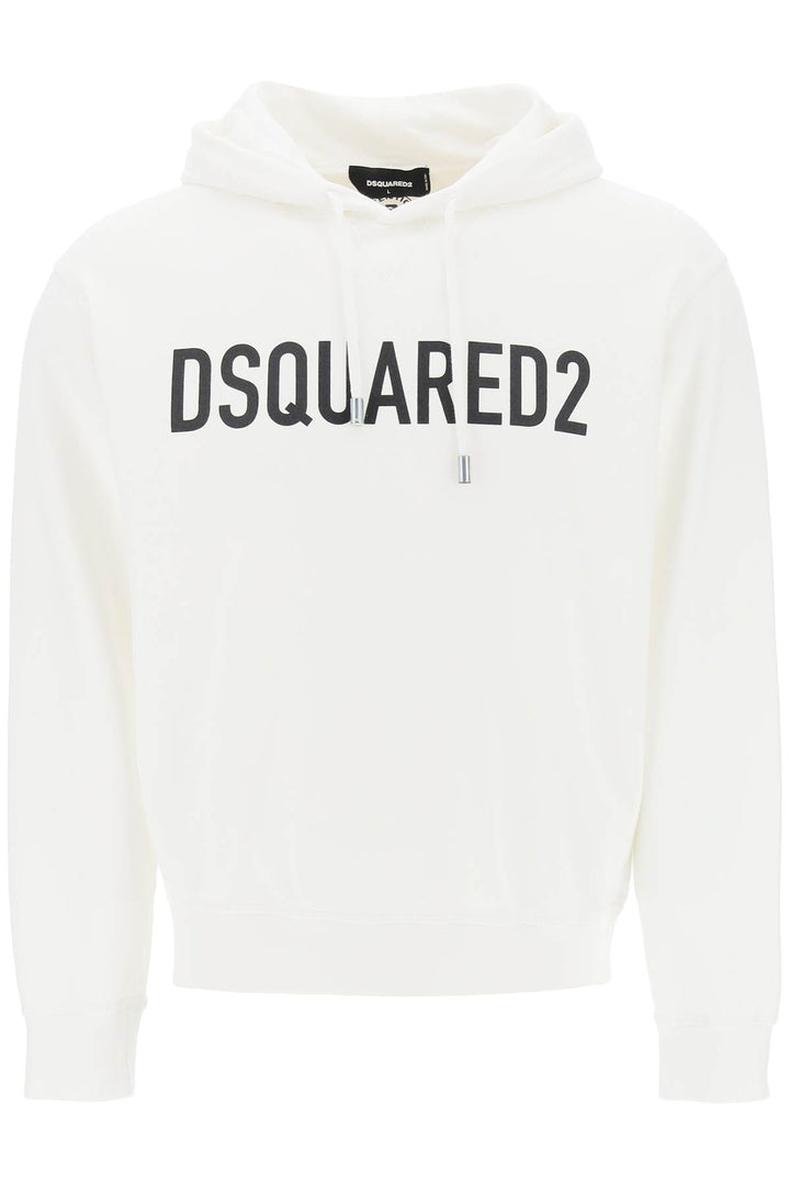Dsquared2 Logo Print Hoodie   Bianco