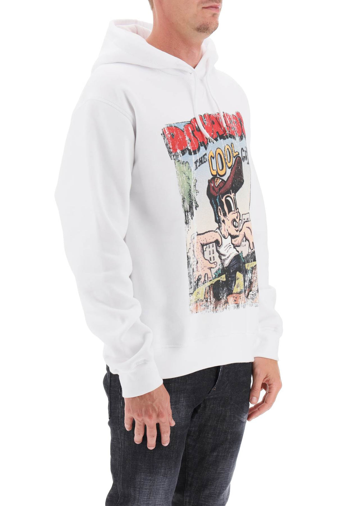 Dsquared2 Hoodie With Graphic Print   Bianco