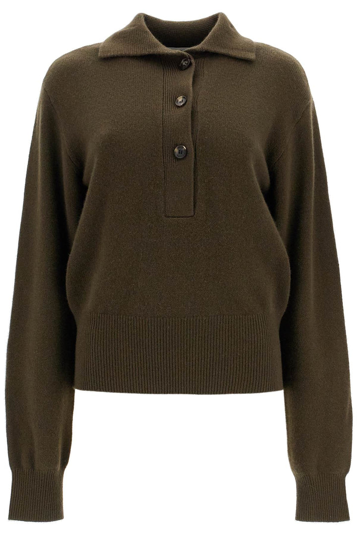 Christopher Esber Cashmere Polo Style Pullover Sweater   Green
