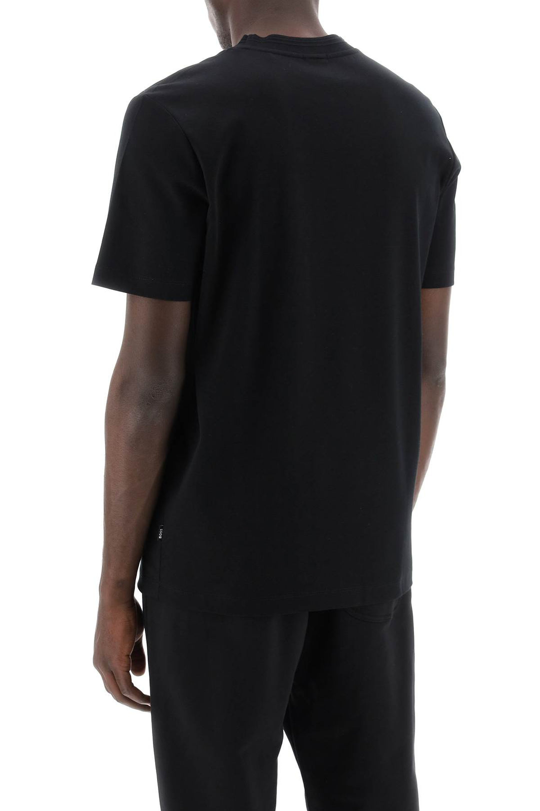 Boss Regular Fit T Shirt With Patch Design   Black