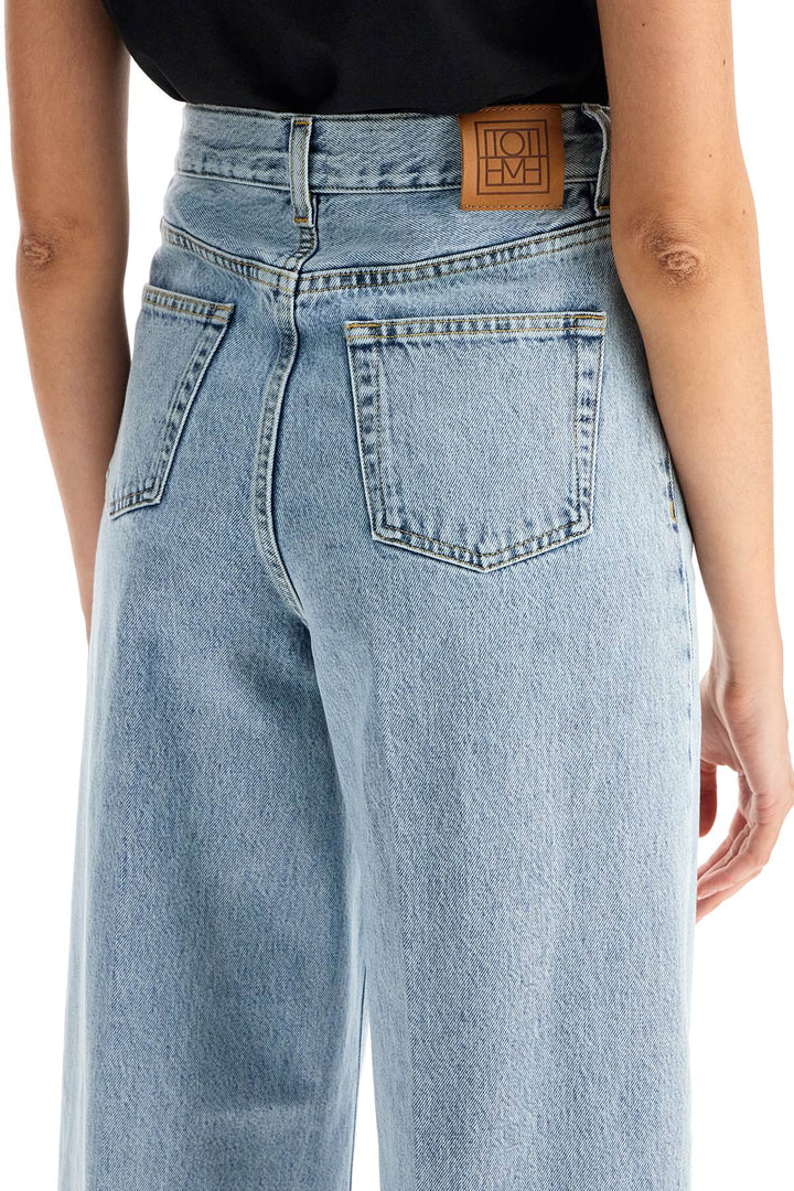 Toteme Wide Leg Jeans In Organic Cotton   Blue