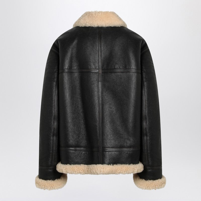 Saint Laurent leather and shearling jacket