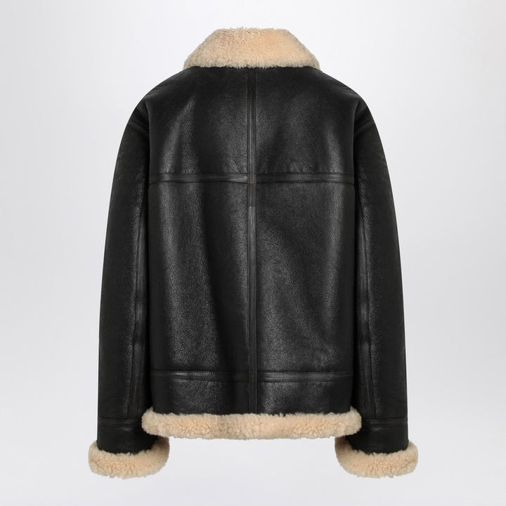 Saint Laurent leather and shearling jacket