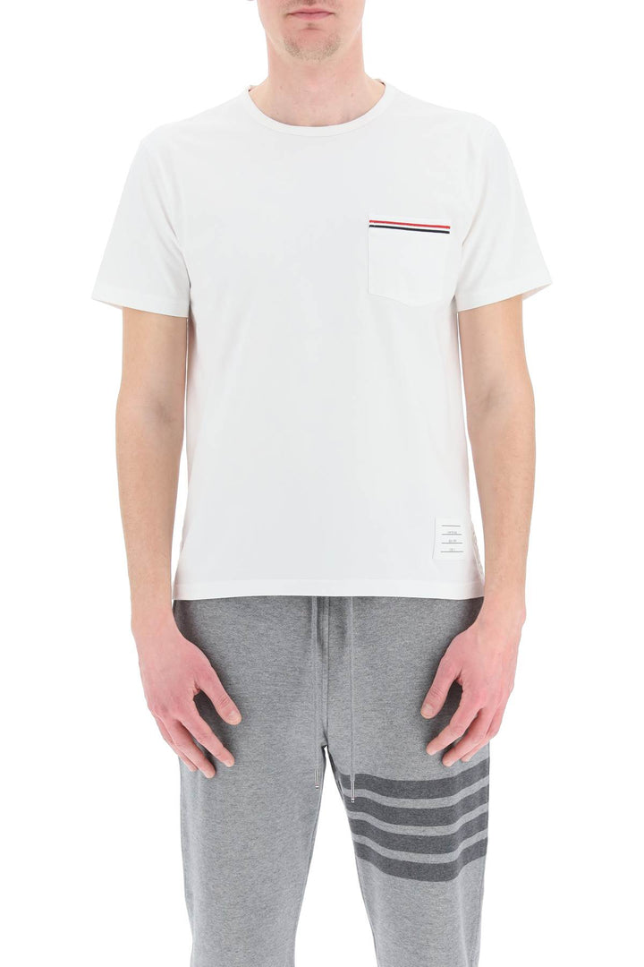 Thom Browne T Shirt With Chest Pocket   Bianco