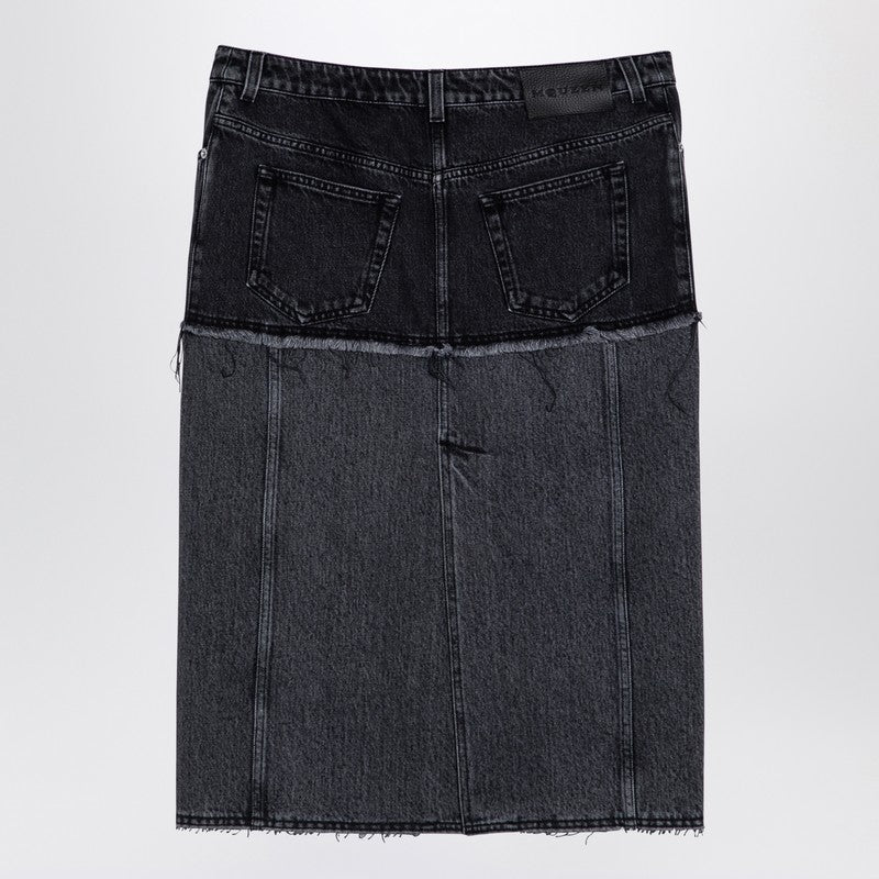 Alexander McQueen Two-tone denim skirt