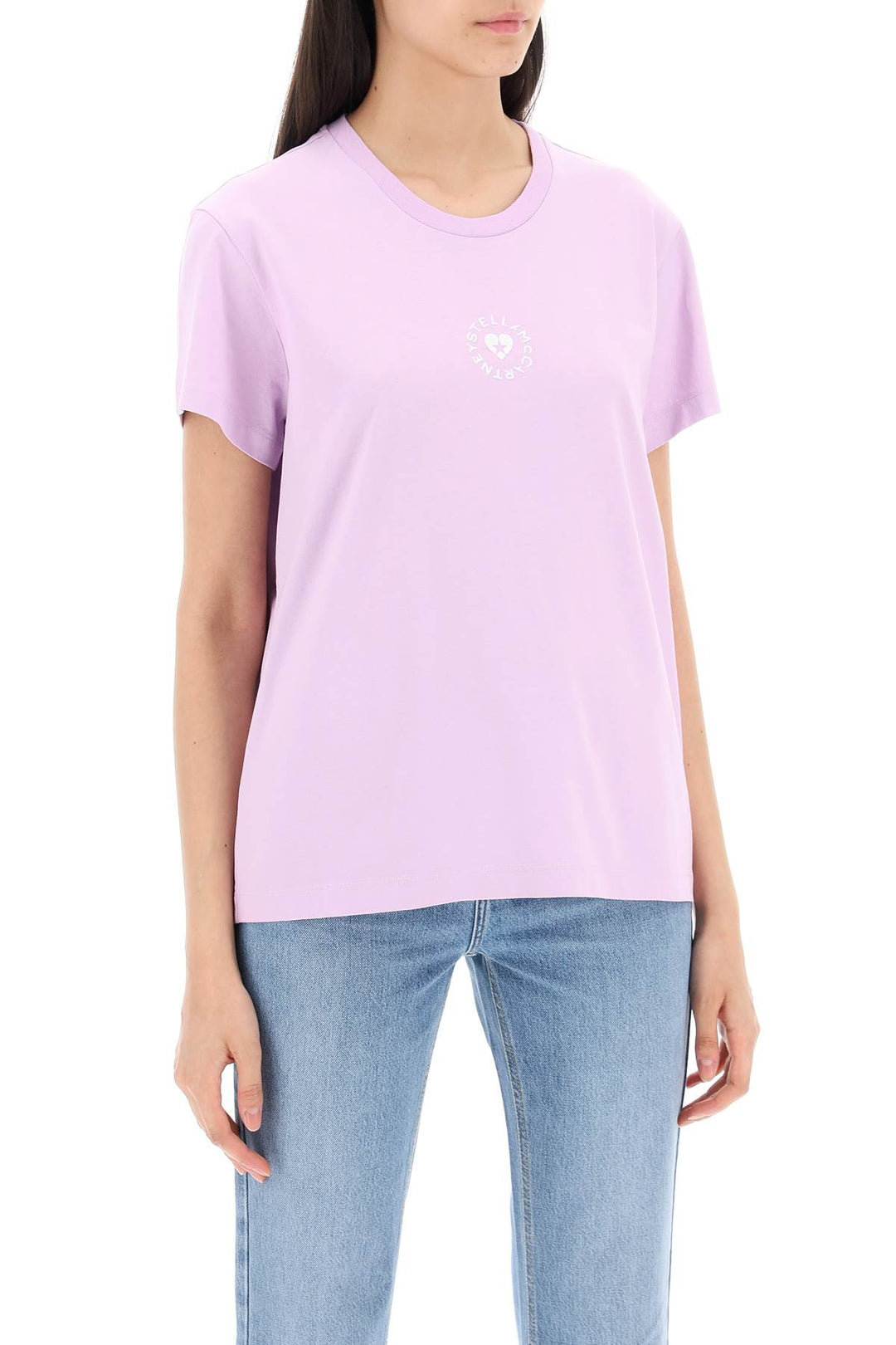 Stella Mc Cartney Iconic Mini Heart T Shirt   Purple